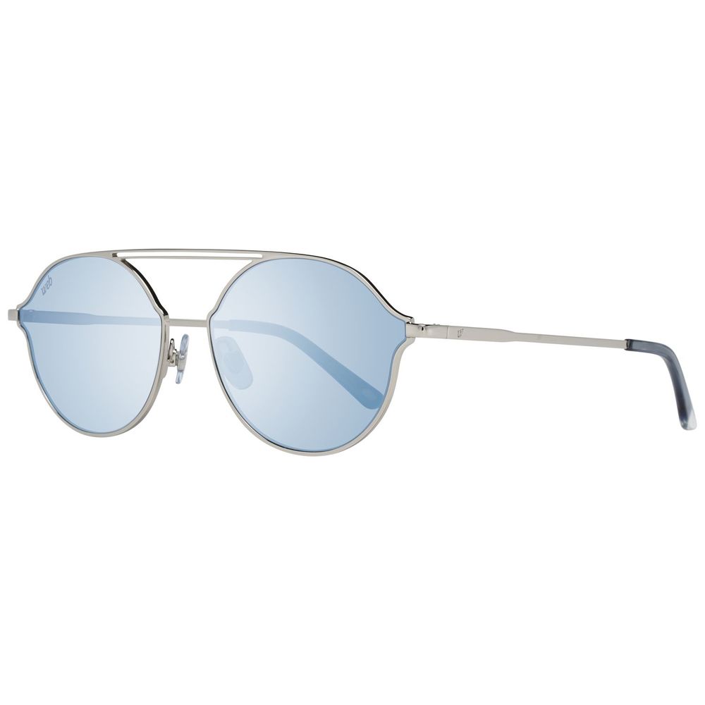 WEB EYEWEAR Silver Metal Sunglasses – Unisex Style with Blue Lenses