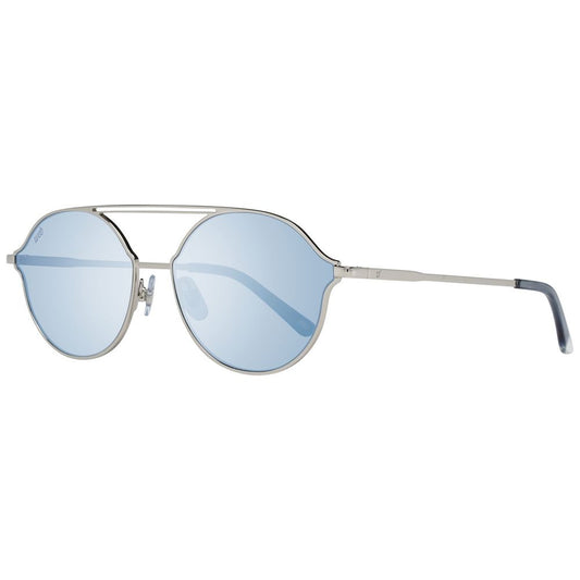WEB EYEWEAR Silver Metal Sunglasses – Unisex Style with Blue Lenses