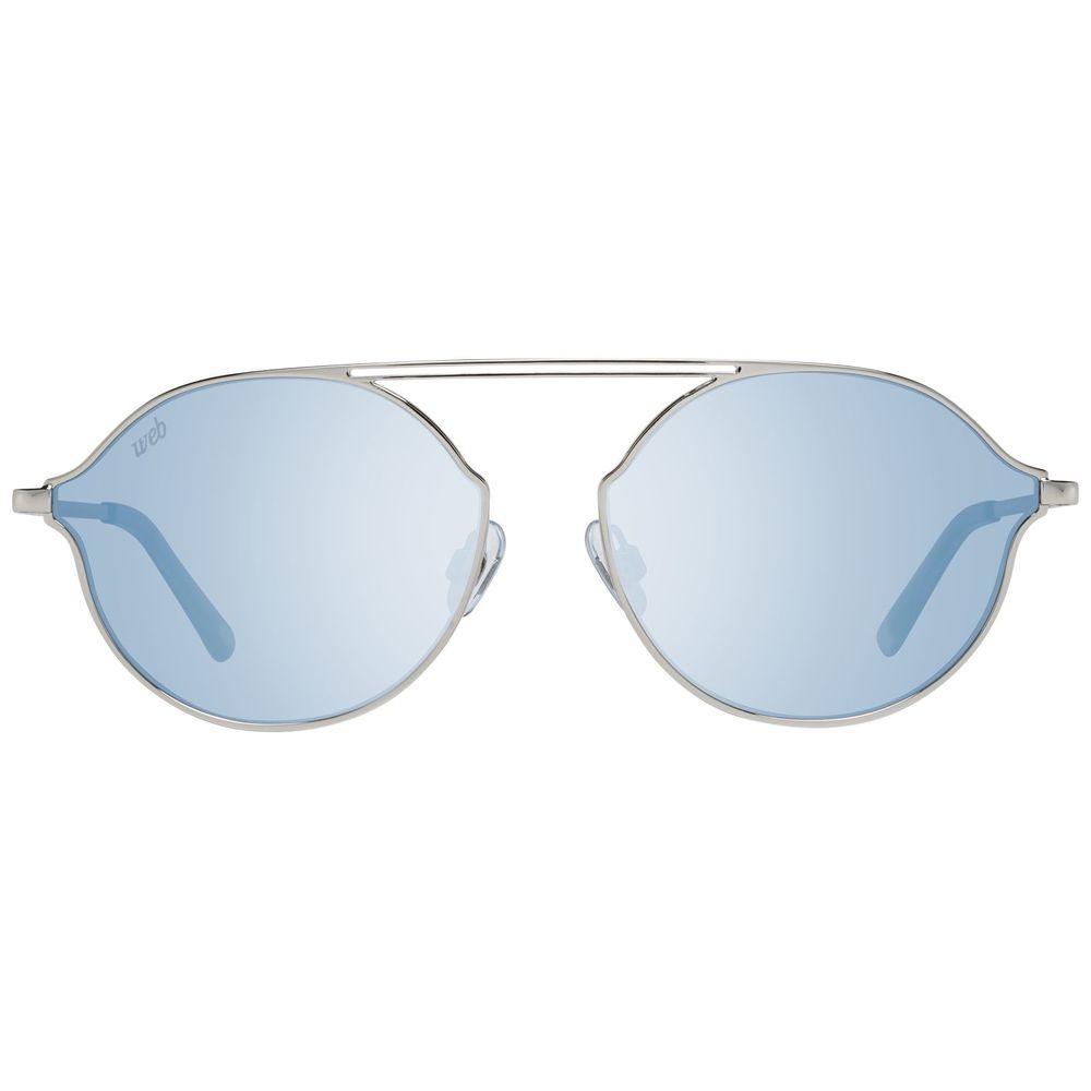 WEB EYEWEAR Silver Metal Sunglasses – Unisex Style with Blue Lenses