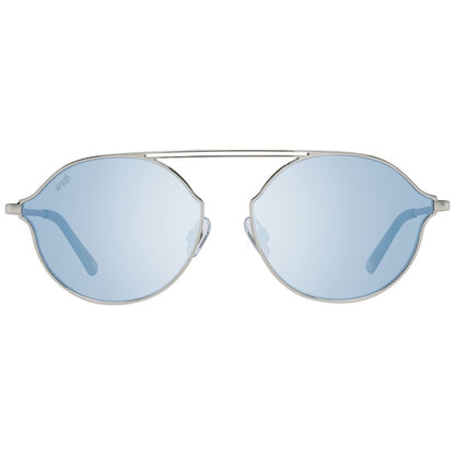 WEB EYEWEAR Silver Metal Sunglasses – Unisex Style with Blue Lenses