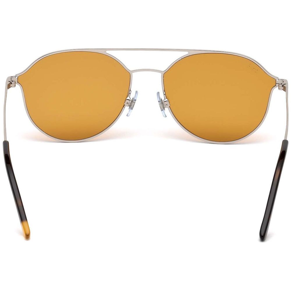 WEB EYEWEAR Silver Metal Sunglasses – Unisex Style with Brown Lenses
