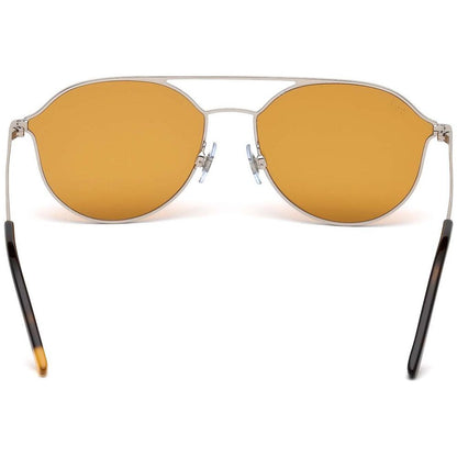WEB EYEWEAR Silver Metal Sunglasses – Unisex Style with Brown Lenses