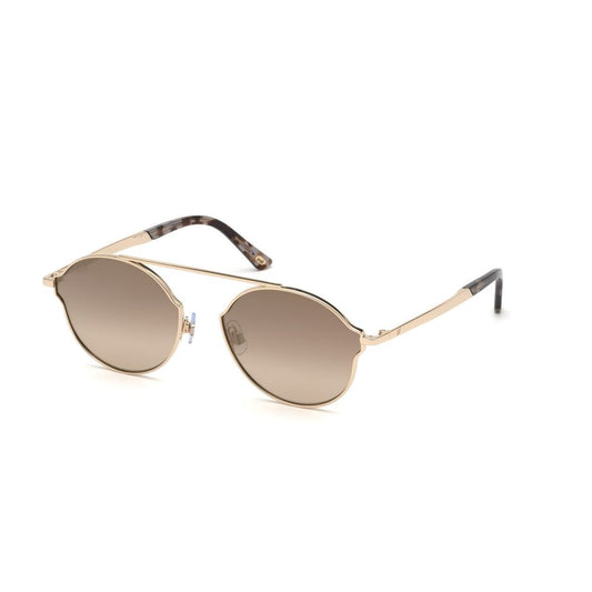 WEB EYEWEAR Unisex Gold Metal Sunglasses – Brown Lenses