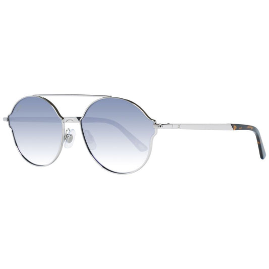 WEB EYEWEAR Silver Metal Sunglasses – Unisex Design with Blue Lenses