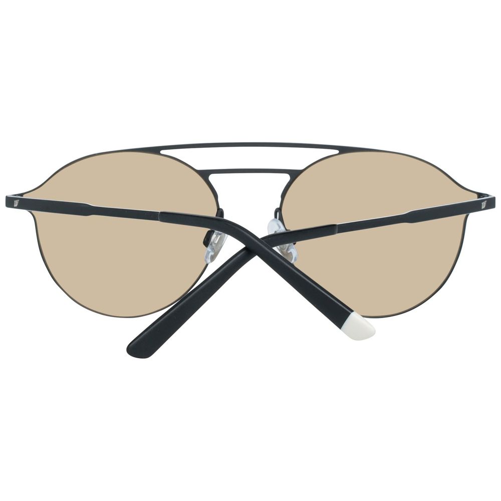 WEB EYEWEAR Black Metal Sunglasses – Unisex Style, Brown Lenses