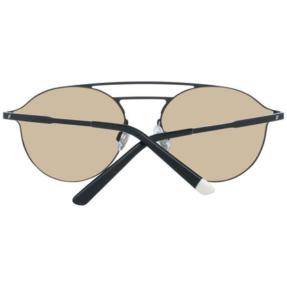 WEB EYEWEAR Black Metal Sunglasses – Unisex Style, Brown Lenses