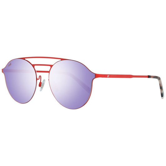 WEB EYEWEAR Red Metal Sunglasses – Unisex Design, Blue Lenses