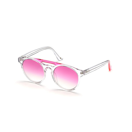 WEB EYEWEAR Unisex Transparent Plastic Sunglasses – Gradient Red Lenses