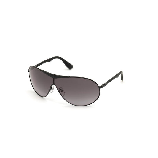 WEB EYEWEAR Unisex Black Metal Sunglasses – Gradient Grey Lenses