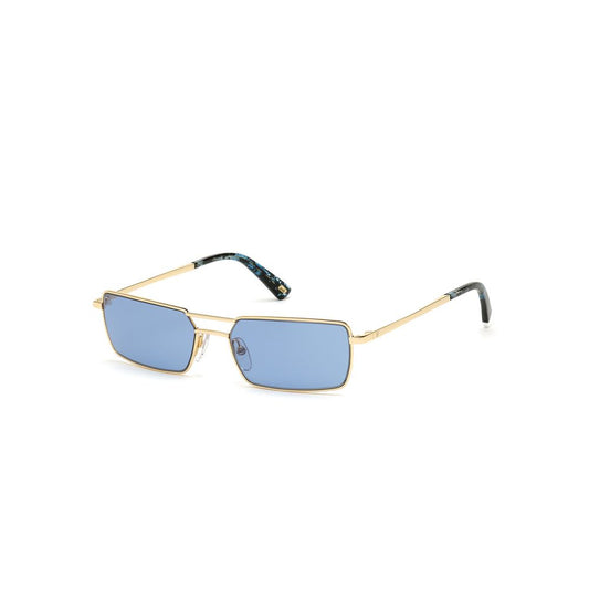WEB EYEWEAR Gold Metal Sunglasses – 54mm Lens, Blue Tint