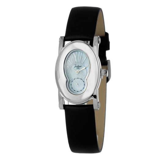 JUSTINA Black Leather Dress Watch - Elegance and Precision Combined