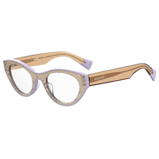 Missoni Women's Optical Glasses – Beige Lilac Square Frame, 49mm