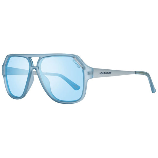SKECHERS Men’s Sunglasses – Blue Plastic Frame, Full UV Protection