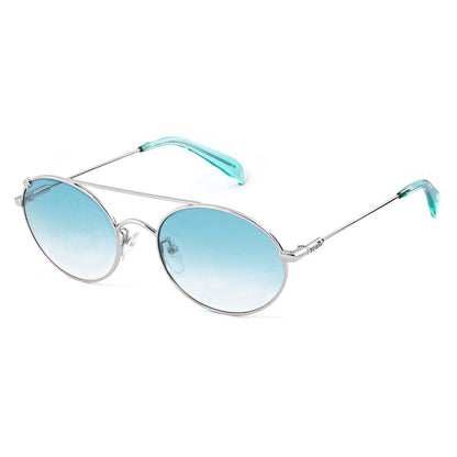 TOUS Women’s Sunglasses – Silver Metal Frame, Blue Degrade Lenses