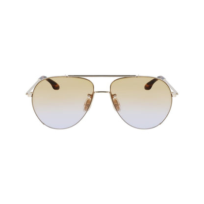 Victoria Beckham Women’s Sunglasses – Gold Metal Frame, Brown Gradient Lenses