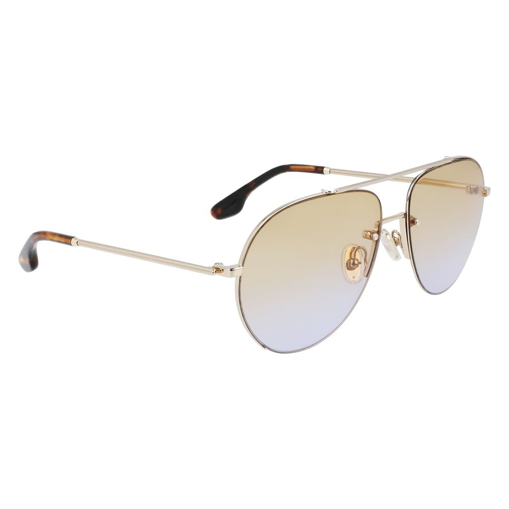 Victoria Beckham Women’s Sunglasses – Gold Metal Frame, Brown Gradient Lenses