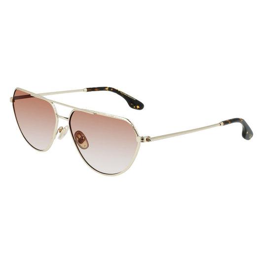 Victoria Beckham Women’s Sunglasses – Gold Metal Frame, Pink Gradient Lenses