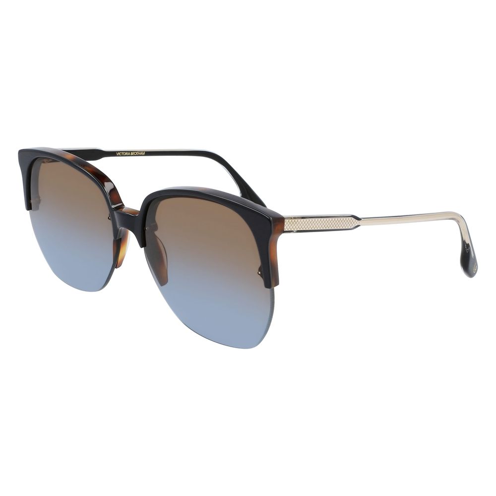 Victoria Beckham Women’s Sunglasses – Black Acetate Frame, Blue Gradient Lenses