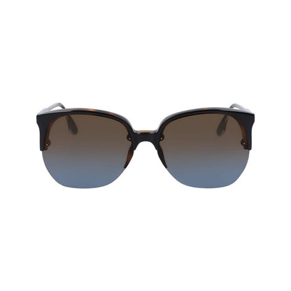 Victoria Beckham Women’s Sunglasses – Black Acetate Frame, Blue Gradient Lenses