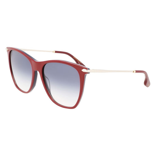 Victoria Beckham Women’s Burgundy Acetate Sunglasses with Blue Gradient Lenses