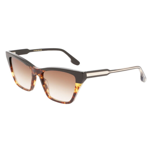 Victoria Beckham Women's Sunglasses – Black and Brown Turtle Frame, Gradient Brown Lenses
