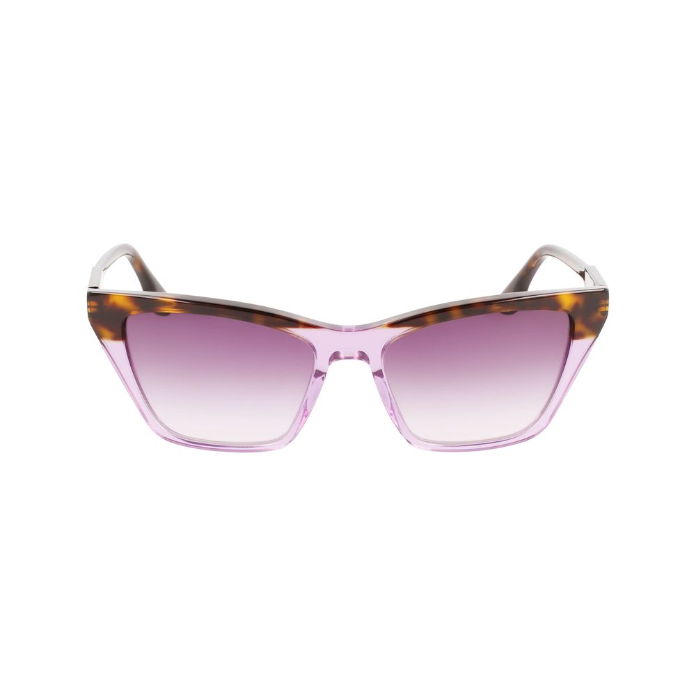 Victoria Beckham Women’s Sunglasses – Brown Acetate Frame with Gradient Purple Lenses