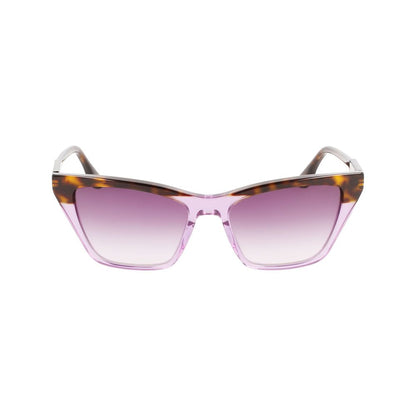 Victoria Beckham Women’s Sunglasses – Brown Acetate Frame with Gradient Purple Lenses