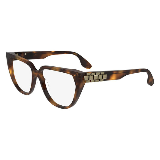 Victoria Beckham Women’s Oval Optical Glasses – Brown Full-Rim Frame, 54mm