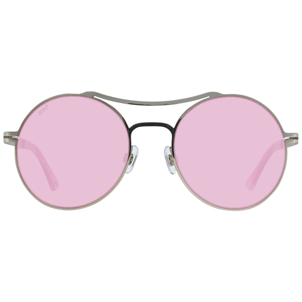 WEB EYEWEAR Women’s Gold Metal Sunglasses – Pink Lenses