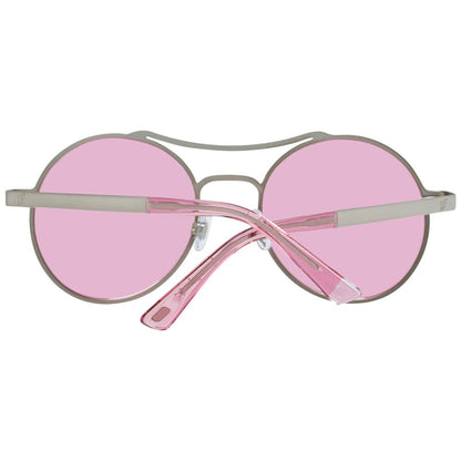 WEB EYEWEAR Women’s Gold Metal Sunglasses – Pink Lenses
