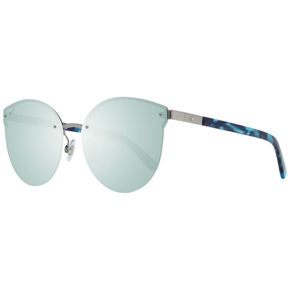 WEB EYEWEAR Women's Silver Metal Sunglasses – Blue Lenses