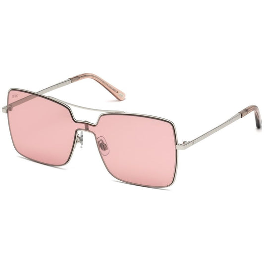 WEB EYEWEAR Women’s Sunglasses – Silver Metal Frame, Rose Lenses