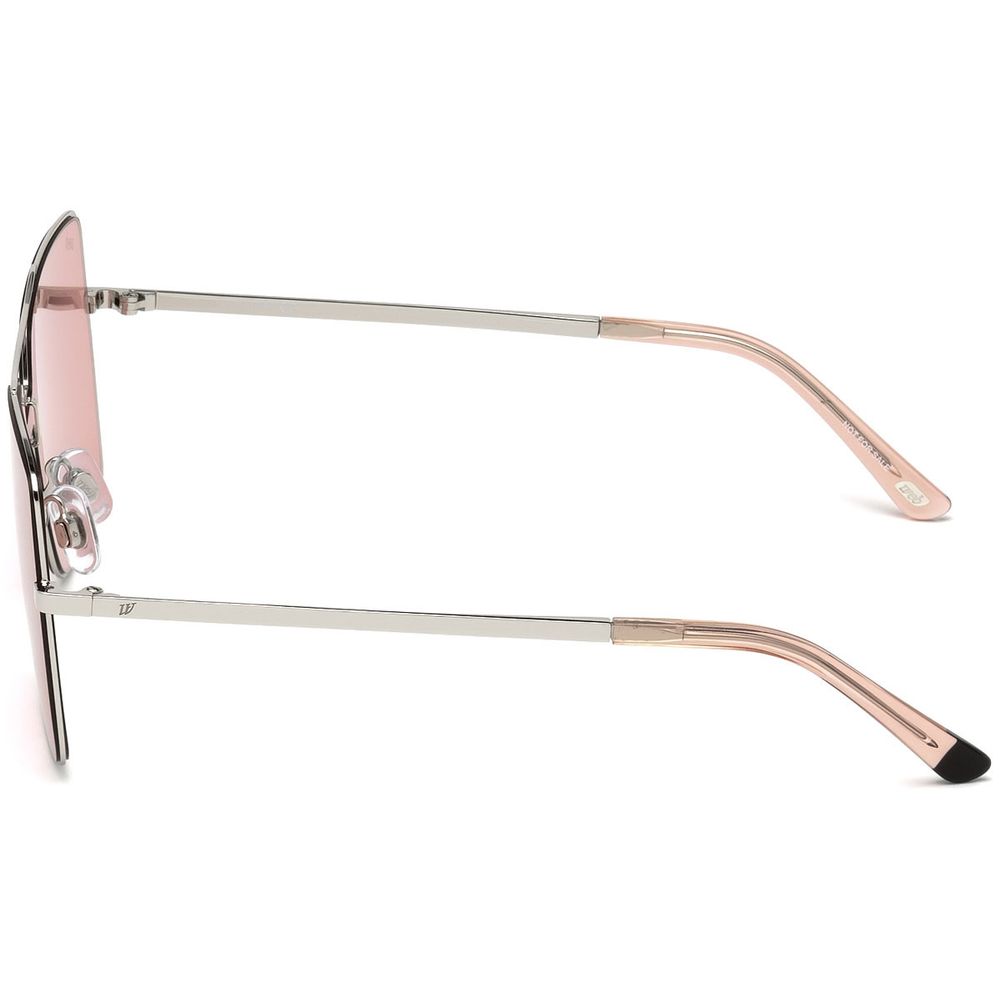 WEB EYEWEAR Women’s Sunglasses – Silver Metal Frame, Rose Lenses