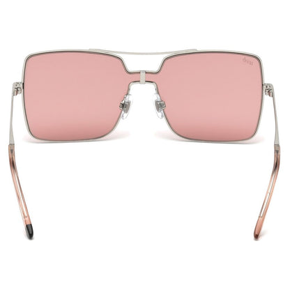 WEB EYEWEAR Women’s Sunglasses – Silver Metal Frame, Rose Lenses