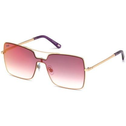 WEB EYEWEAR Women's Sunglasses – Golden Metal Frame, Lilac Lenses