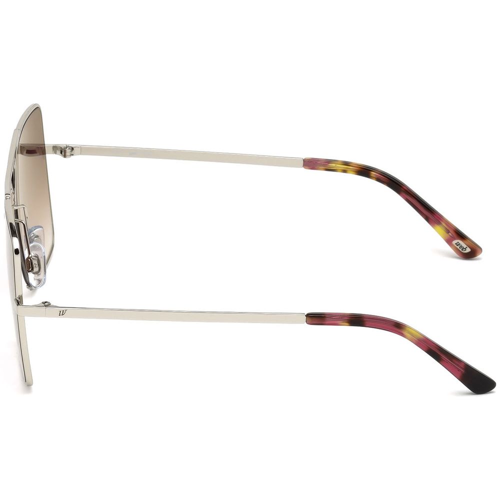 WEB EYEWEAR Women’s Sunglasses – Silver Metal Frame, Rose Lenses