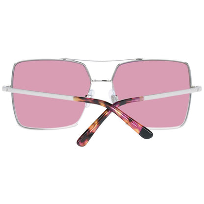 WEB EYEWEAR Women’s Sunglasses – Silver Metal Frame, Rose Lenses