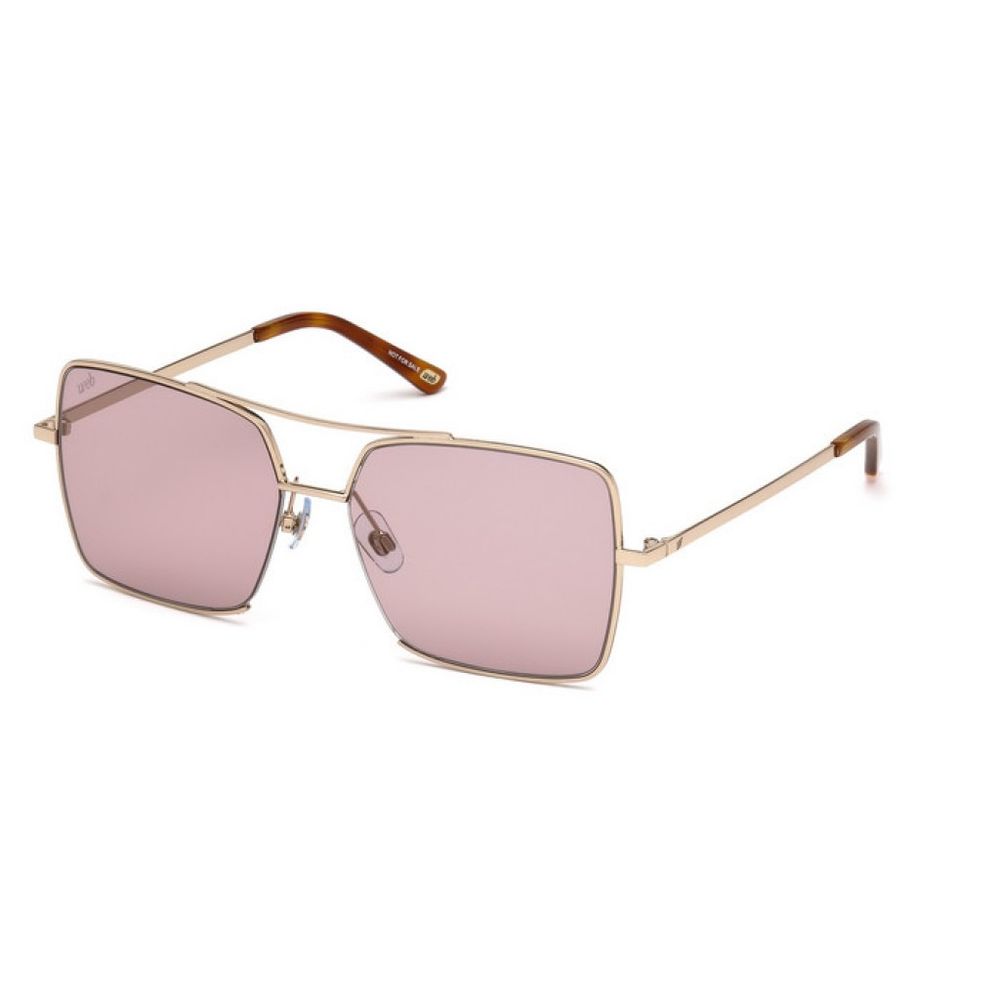 WEB EYEWEAR Women’s Gold Metal Sunglasses – Elegant Rose Tinted Lenses
