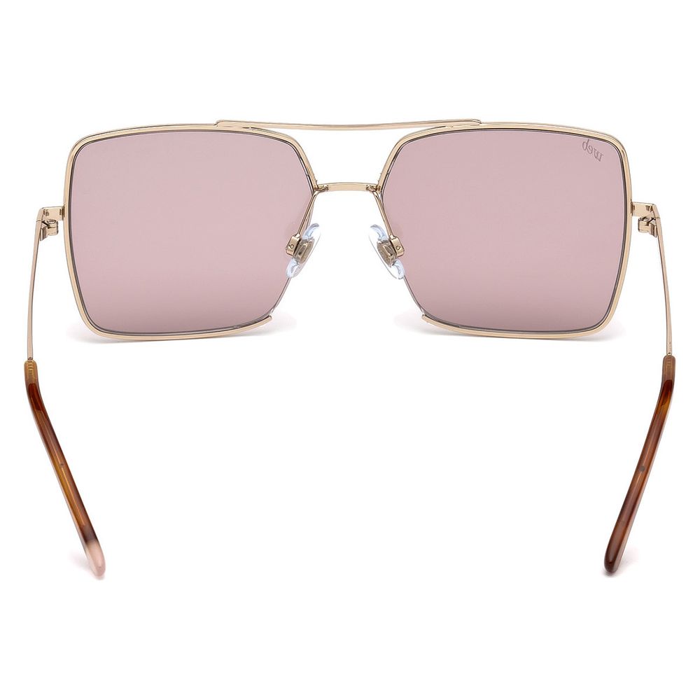 WEB EYEWEAR Women’s Gold Metal Sunglasses – Elegant Rose Tinted Lenses