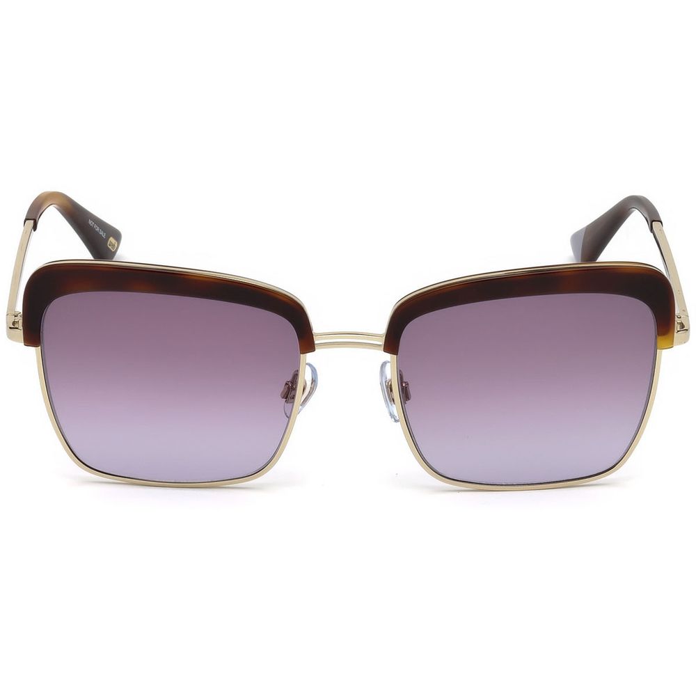 WEB EYEWEAR Women's Gold Metal Sunglasses – Stylish Eyewear with Lilac Tint