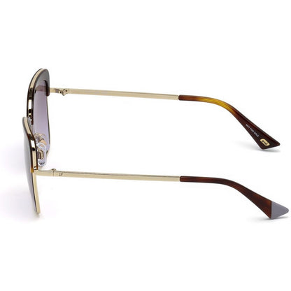 WEB EYEWEAR Women's Gold Metal Sunglasses – Stylish Eyewear with Lilac Tint