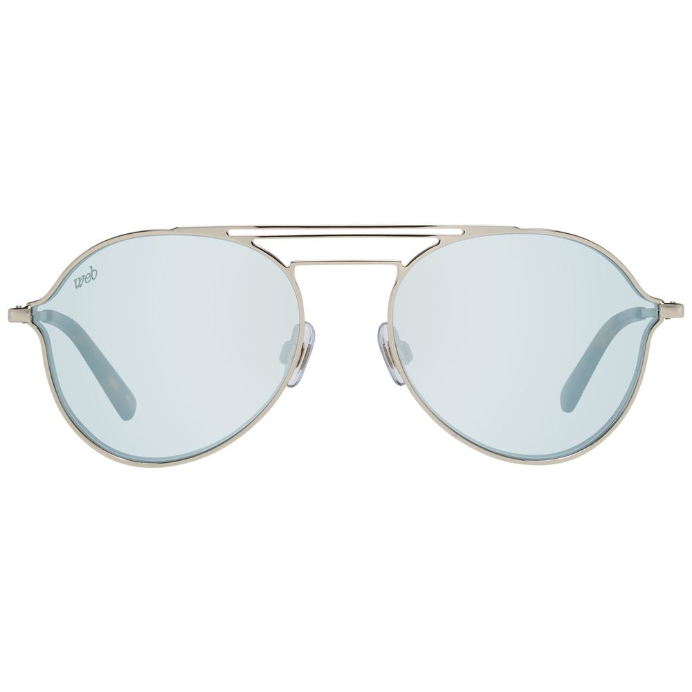 WEB EYEWEAR Men's Silver Metal Sunglasses – Blue Lenses