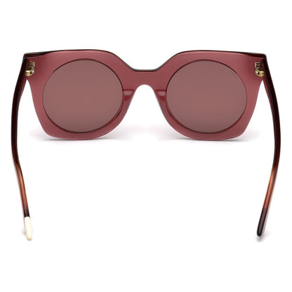 WEB EYEWEAR Women’s Sunglasses – Red Acetate Frame, Rose Lenses