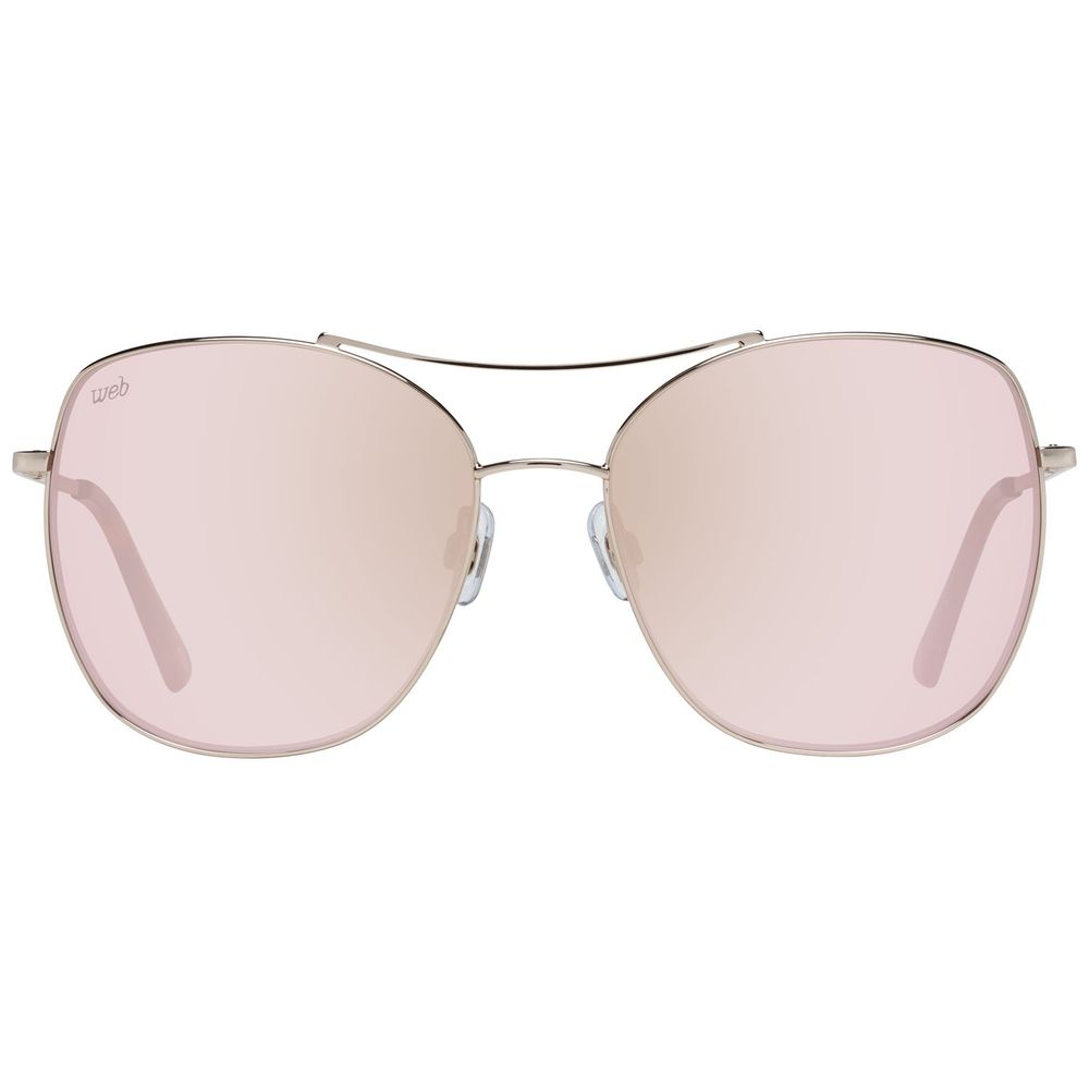 WEB EYEWEAR Women’s Sunglasses – Rose Gold Metal Frame, Pink Lenses