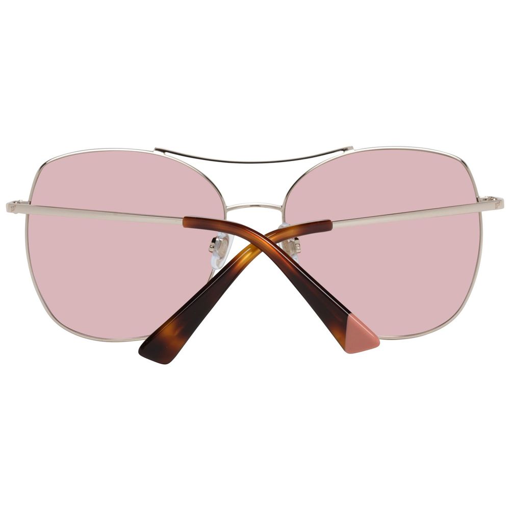 WEB EYEWEAR Women’s Sunglasses – Rose Gold Metal Frame, Pink Lenses