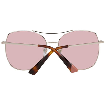 WEB EYEWEAR Women’s Sunglasses – Rose Gold Metal Frame, Pink Lenses