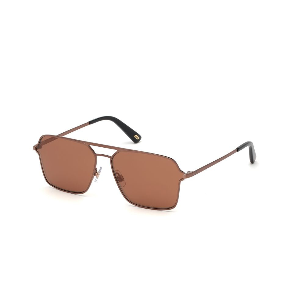 WEB EYEWEAR Men's Gold Metal Sunglasses with Brown Lenses