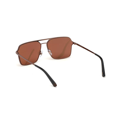 WEB EYEWEAR Men's Gold Metal Sunglasses with Brown Lenses