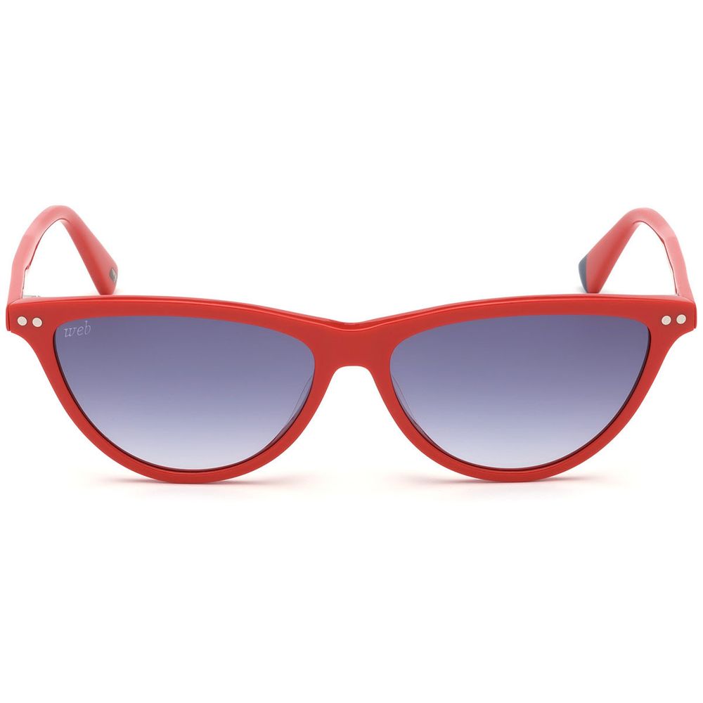 WEB EYEWEAR Women’s Sunglasses – Red Acetate Frame, Blue Lenses