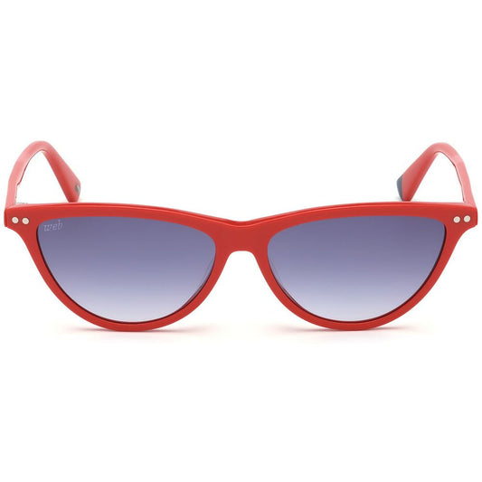 WEB EYEWEAR Women’s Sunglasses – Red Acetate Frame, Blue Lenses